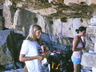 Nel's Cave L - R Kim Cadle, Mike McKechnie & Peta Cadle, June 1973, photo courtesy Rob Mac Geoghegan
