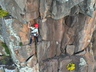 Christi Geldenhuys climbing at Mary, Easter 2025, photo thanks Derek Marshall.
