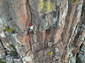Christi Geldenhuys climbing at Mary, Easter 2025, photo thanks Derek Marshall.
