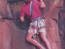 Derek Marshall climbing at Mary ~ 1999, photo thanks Mia Elsen. 
