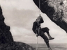 Harry Yoko abseiling at The Fire Place Area ~ 1950. Photo courtesy Rob Mac Geoghan collection.